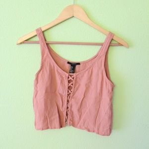 F21 Blush Pink Cropped Tank Top